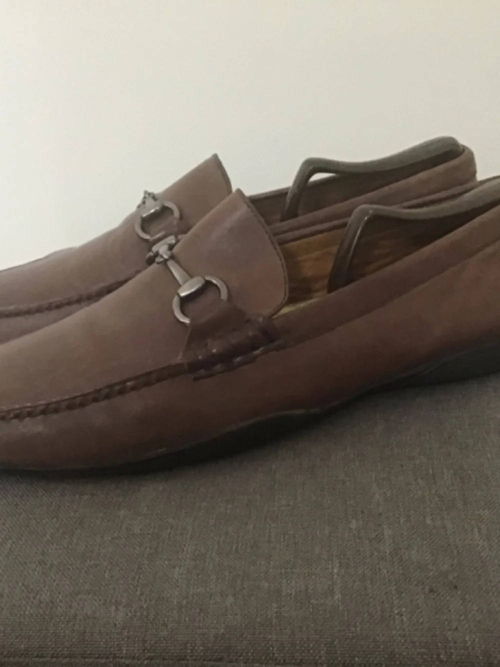 Peter Millar brown leather horsebit loafer moccasins drivers size 11